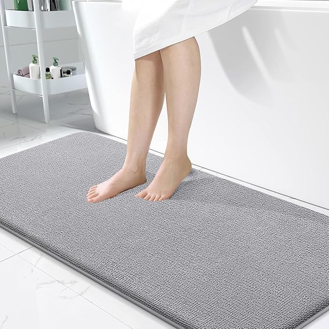 OLANLY Thick Memory Foam Bath Mat Rug 50x30, Extra Soft Absorbent Bathroom Rugs by OLANLY