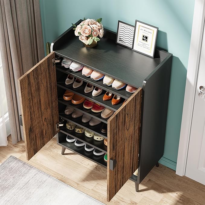 Tribesigns Shoe Cabinet with Doors, 7-Tier Shoe Storage Cabinet with Adjustable - Image 5
