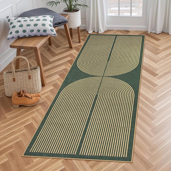 Lahome Modern Rainbow Easy Jute Entryway Runner Rug, Washable Carpet Runners by Lahome