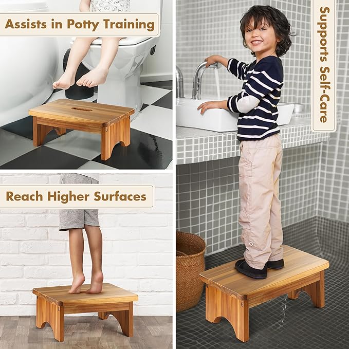 Wooden Step Stool, 6.5'' One Step Stool - Image 4