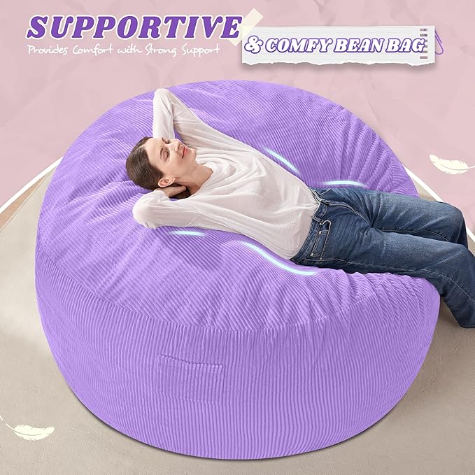 HABUTWAY 4FT Bean Bag Chair, Giant Bean Bag Chairs - Image 5