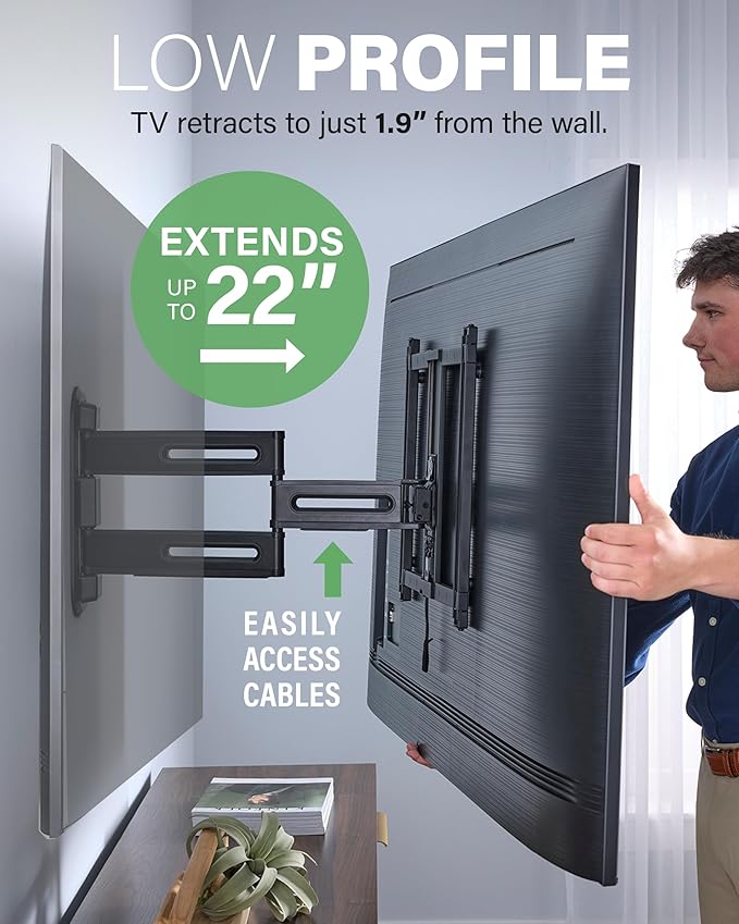 SANUS Height Adjustable Full Motion TV Wall Mount - Image 4