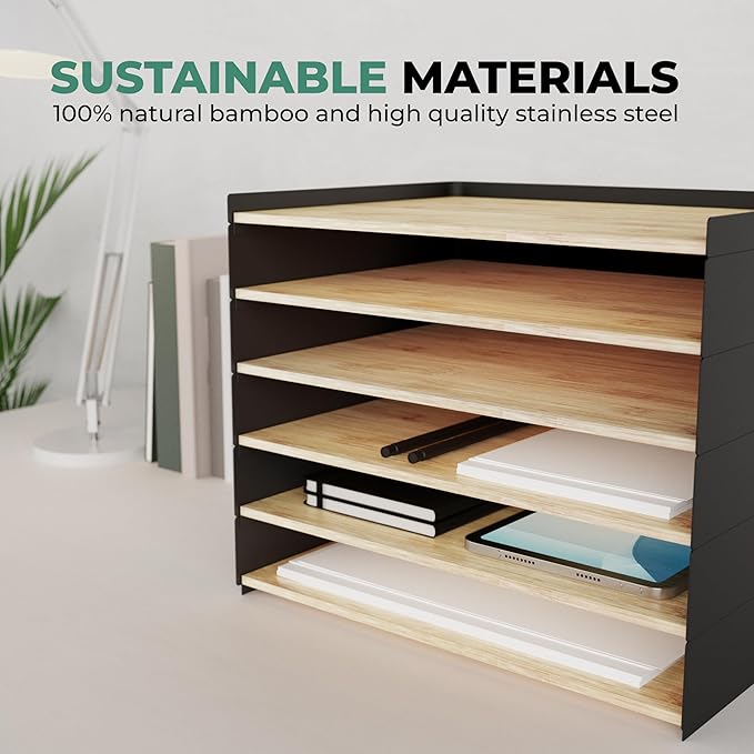 DesktopOrganizer-1drawer Prosumer's Choice Desk Paper Organizer Tray Wood - Image 4