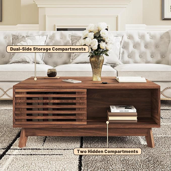 HAIOOU Lift Top Coffee Table, Mid Century Modern Coffee Table - Image 8