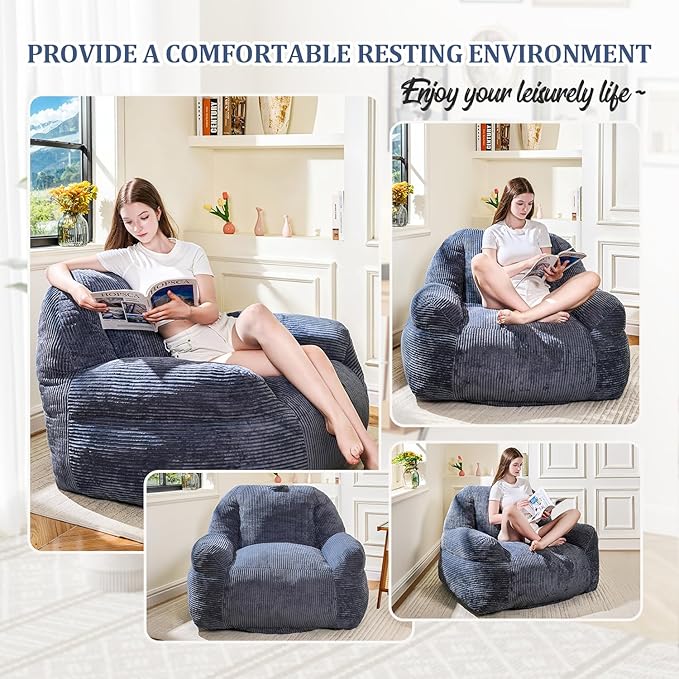 Bean Bag Chair, Faux Fur Bean Bag Chairs - Image 6