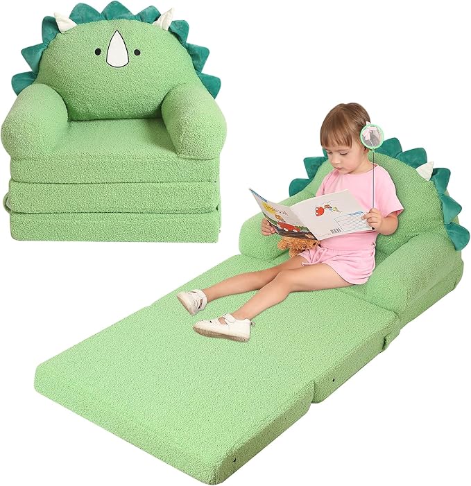 Foldable Kids Sofa, Triceratops Toddler Couch by MOMCAYWEX