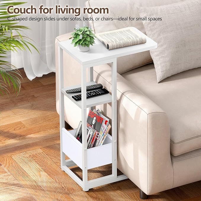 C Shaped End Table, Small Side Table - Image 4