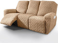 vctops 8 Pieces Geometric Jacquard Plush Recliner Sofa Covers Soft Fuzzy Fluffy by vctops