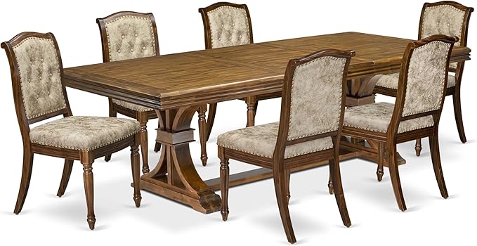 NEMA7-AWA-36 7 Pieces Dining Room Set Includes a Rectangular Dining Table and 6 - Image 2