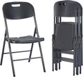 VECELO 4 Pack Folding Chairs, Indoor/Outdoor Use Plastic Seat by VECELO