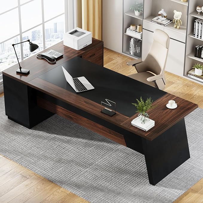Tribesigns 78" L-Shaped Executive Desk, Large Office Desk - Image 4