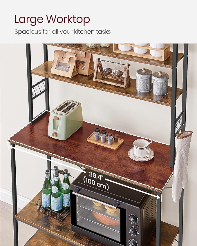 VASAGLE Coffee Bar, 39.4 Inches Baker's Rack - Image 6