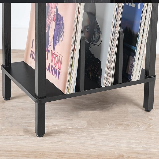 HOOBRO Record Player Stand, 2-Tier End Table, Vinyl Record Turntable Stand - Image 6