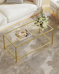 Glass Coffee Table, Modern Rectangular Coffee Table by Homleke