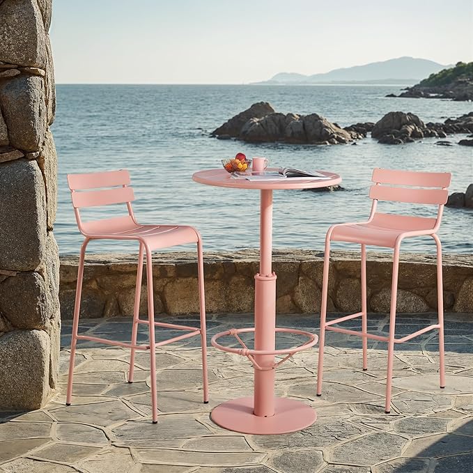 42" Tall Modern Industrial Bar Table-23.6" Dia Round Metal Top Standing Pub - Image 9