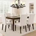 Set of 6 Beige Upholstered Dining Chairs, Farmhouse Kitchen Chairs by COLAMYINC