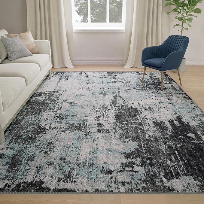 Washable Area Rugs 4'x6' Non-Slip Modern Abstract Soft - Image 7