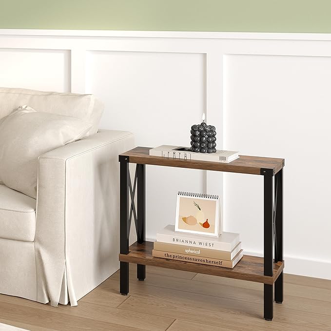 Narrow End Table, Large Sofa Side Table, Farmhouse Nightstand - Image 7