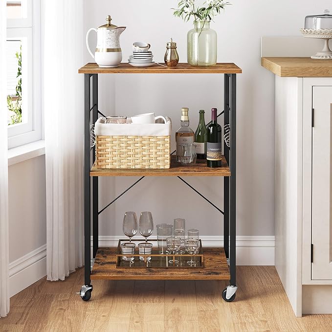 VASAGLE Kitchen Shelf on Wheels, Serving Cart - Image 2