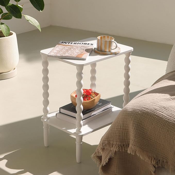 White End Table, Small Side Table - Image 6