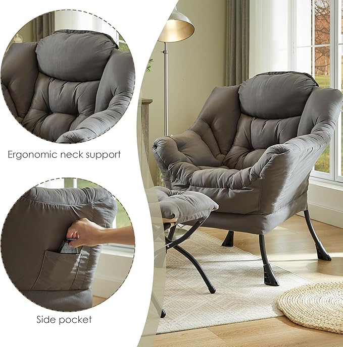HollyHOME Fabric Lazy Chair - Image 5