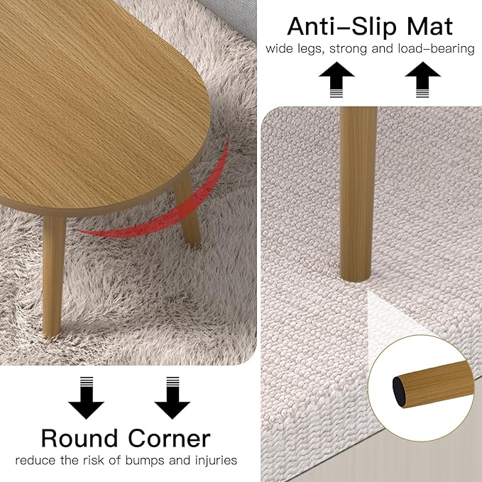 Small Coffee Table for Small Space, Low Table, Floor Table Desk for Sitting on - Image 7