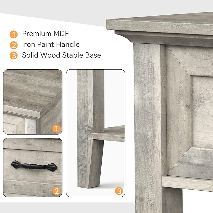 IDEALHOUSE Grey Nightstands Set of 2, End Table - Image 6