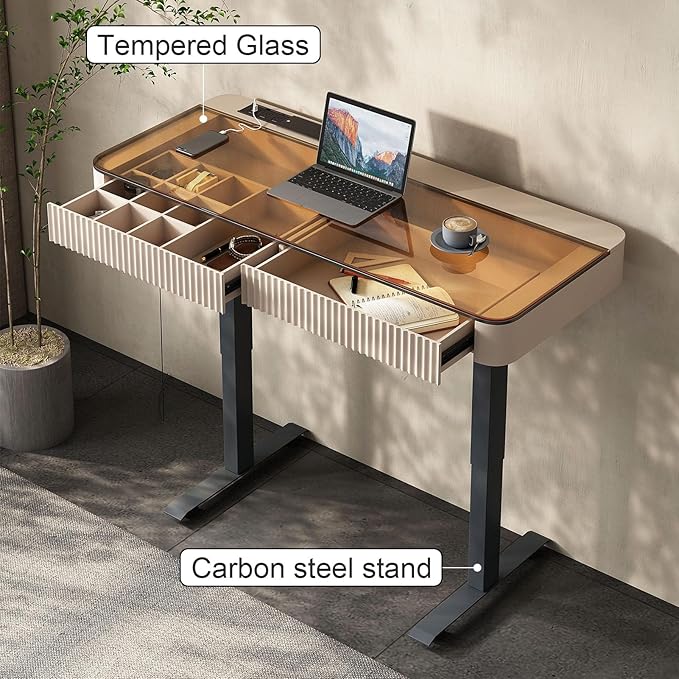 Lartis Office Desk, Electric Computer Lift Table Standing Desk - Image 8