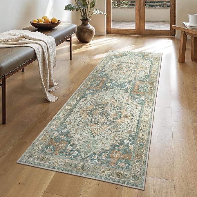 GENIMO 2x10 Runner Rugs for Hallway, Machine Washable Non Slip Vintage Rugs by GENIMO
