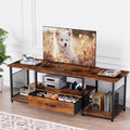TV Stand with Drawers and Open Storage Shelves by eiskah