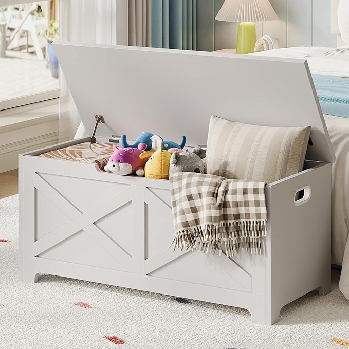 GarveeHome 39.4" Storage Chest, Wooden Storage Bench - Image 2