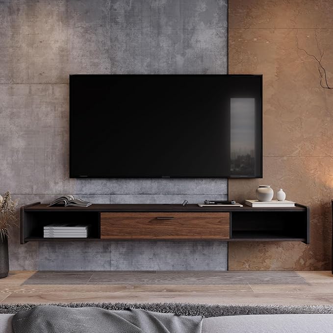 47'' Floating TV Stand, Wall Mounted TV Console, Floating TV Cabinet, Under TV by Unknown