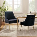Velvet Dining Chairs Set of 2, Furniture Collection Modern Contemporary by RESTWORLD