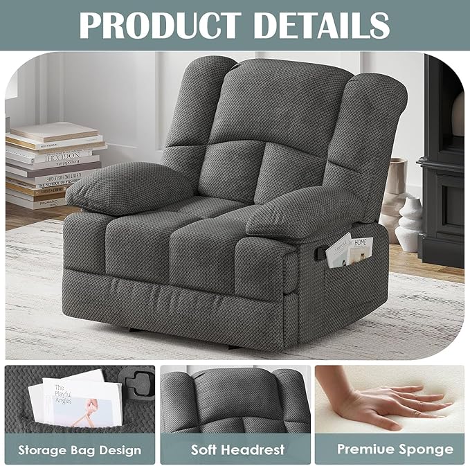 Oversized Rocker Recliner Chair, Wide Rocker Chair - Image 4