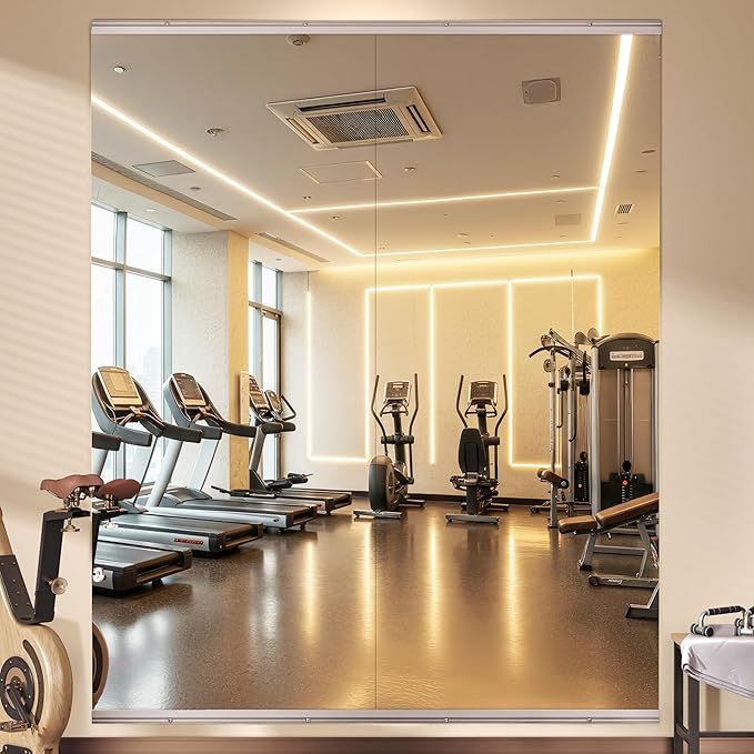 Hasipu Home Gym Mirror, 55.1" x 23.6" x 2 PCS Frameless Wall Mounted Mirrors by Whatssuitableisthebest