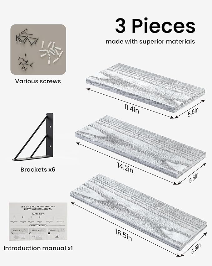 BAYKA Wall Shelves for Bedroom Decor, Floating Wall Shelves for Living Room - Image 9