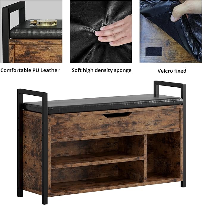 IRONCK Shoe Storage Bench, Entryway Bench - Image 4