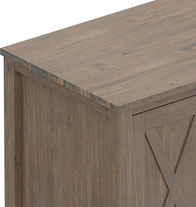 SIMPLIHOME Ela SOLID WOOD 72 inch Wide Transitional TV Media Stand in Smoky - Image 7