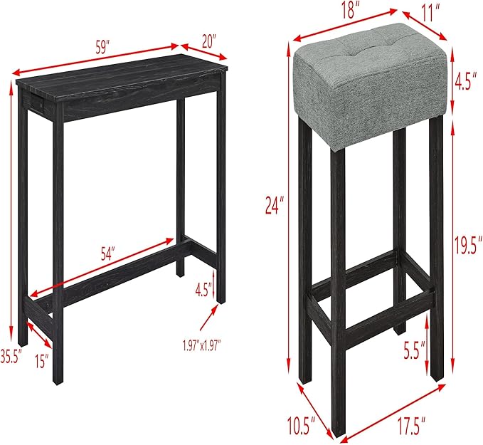 KEIKI 4-Piece Bar Table Set - Image 2
