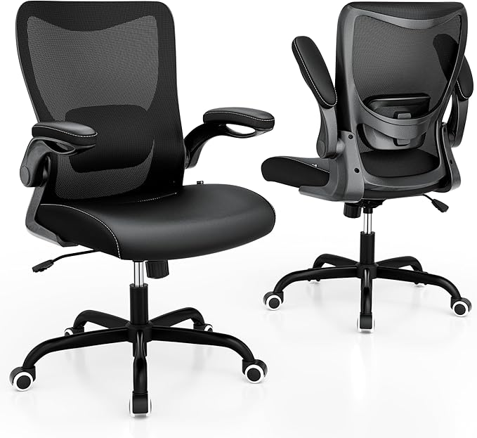 Office Chair, PU Leather Ergonomic Desk Chair - Image 9