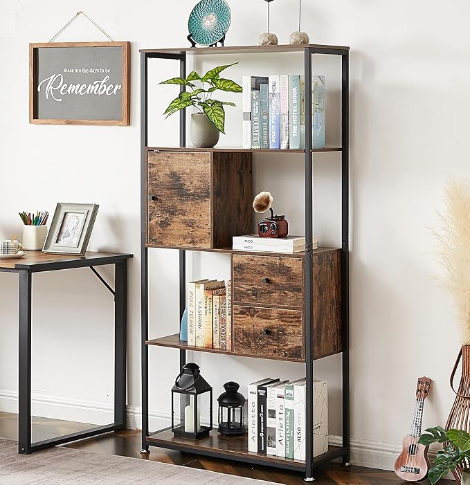 VECELO 5-Tier Bookshelf, Bookcase by VECELO