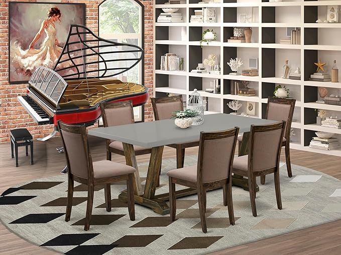 East West Furniture V797MZ748-7 7 Piece Dining Room Furniture Set Consist of a - Image 2