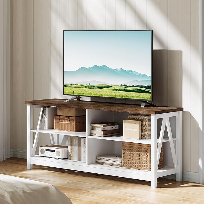 ChooChoo Farmhouse TV Stand for TVs up to 55 Inch, Modern Entertainment Center - Image 7