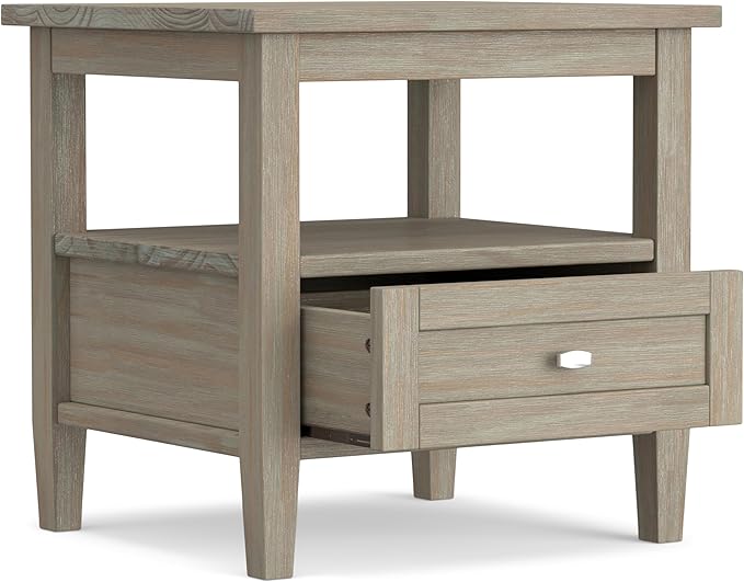 SIMPLIHOME Warm Shaker SOLID WOOD 20 inch Wide Rectangle Transitional End Side - Image 3