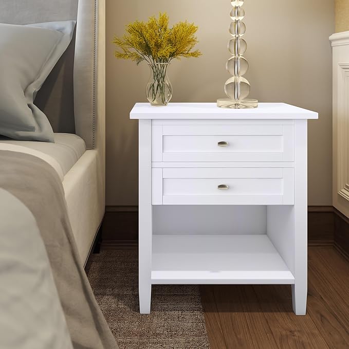 SIMPLIHOME Warm Shaker SOLID WOOD 24 Inch Wide Transitional Bedside Nightstand - Image 2
