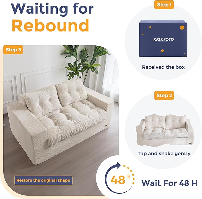 MAXYOYO Bean Bag Chair for Adults, Upholstered Floor Sofa - Image 7