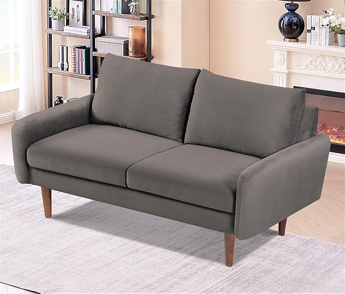 Container Furniture Direct Kent Velvet Loveseat Sofa - Image 6