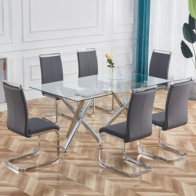 Dining Chairs Set, Kitchen Modern Metal Chairs - Image 2