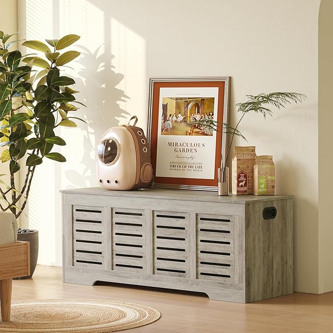 DINZI LVJ Storage Chest, 47.3” Wooden Toy Box - Image 4