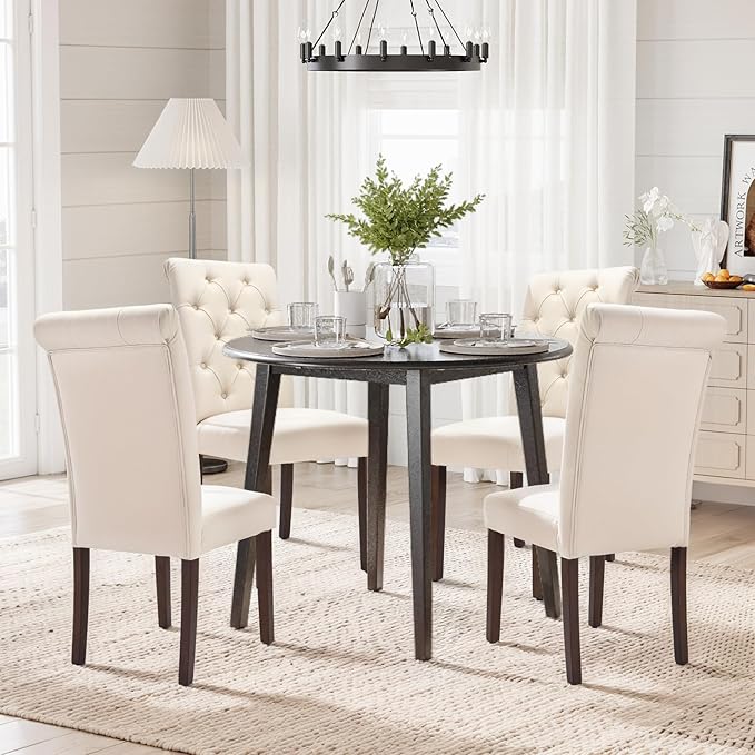 COLAMY Tufted Dining Chairs Set of 4, Accent Parsons Diner Chair Upholstered - Image 5